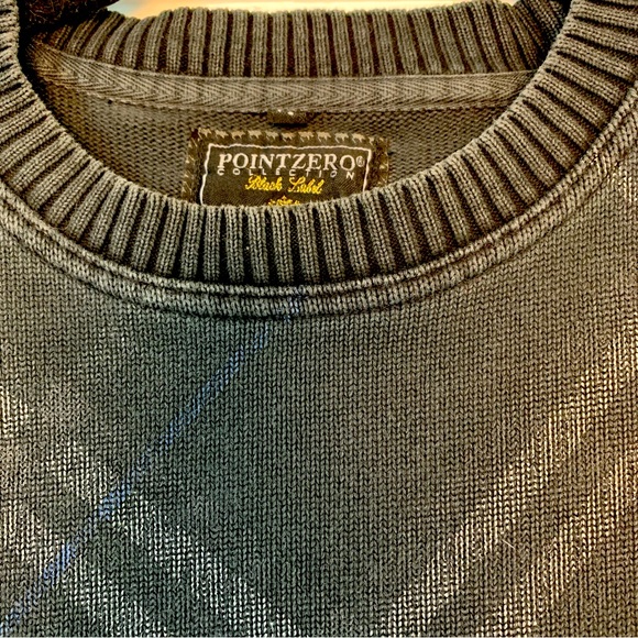 Vintage 90’s Grey Sweater Distressed Argyle Cotton Print Men’s size Medium - Picture 7 of 15